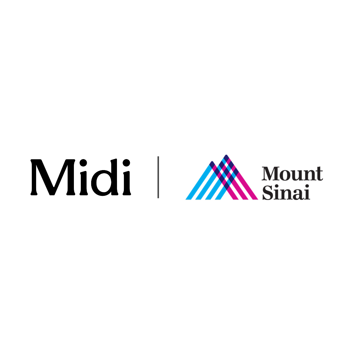 Midi Health and Mount Sinai Health System co-branded logo lockup
